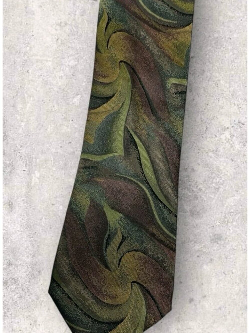 NEW CARNAVAL DE VENISE Silk Tie ITALY Brown Green Art W:3.7" - Picture 7 of 7